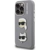 Karl Lagerfeld Grained PU K&CH Heads dėklas skirtas Apple iPhone 15 Pro Max pilkos spalvos