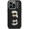 Karl Lagerfeld Grained PU K&CH Heads dėklas skirtas Apple iPhone 15 Pro Max juodos spalvos