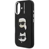Karl Lagerfeld Grained PU K&CH Heads dėklas skirtas Apple iPhone 16 juodos spalvos