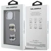 Karl Lagerfeld Grained PU K&CH Heads dėklas skirtas Apple iPhone 15 pilkos spalvos