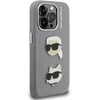 Karl Lagerfeld Grained PU K&CH Heads dėklas skirtas Apple iPhone 15 Pro Max pilkos spalvos