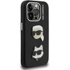 Karl Lagerfeld Grained PU K&CH Heads dėklas skirtas Apple iPhone 15 Pro Max juodos spalvos