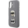Karl Lagerfeld Grained PU K&CH Heads dėklas skirtas Apple iPhone 16 pilkos spalvos