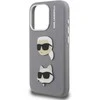 Karl Lagerfeld Grained PU K&CH Heads dėklas skirtas Apple iPhone 15 Pro Max pilkos spalvos
