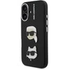 Karl Lagerfeld Grained PU K&CH Heads dėklas skirtas Apple iPhone 16 juodos spalvos
