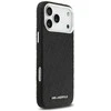 Karl Lagerfeld Grained PU Repeated Logo MagSafe dėklas skirtas Apple iPhone 17 Pro Max juodos spalvos
