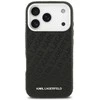 Karl Lagerfeld Grained PU Repeated Logo MagSafe dėklas skirtas Apple iPhone 17 Pro juodos spalvos