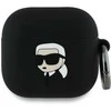 Dėklas Karl Lagerfeld KLA4RUNIKK AirPods 4 cover juodos spalvos silikoninis Karl Head 3D