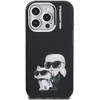 Karl Lagerfeld IML Aquarelle Karl and Choupette dėklas Apple iPhone 15 Pro juodos spalvos
