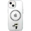 Karl Lagerfeld IML Karl and Choupette MagSafe dėklas telefonui Apple iPhone 15 skaidrus
