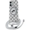 Karl Lagerfeld KLHMP16SHCKCKLCT Apple iPhone 16 6.1" dėklas telefonui skaidrus IML Crossbody Monogram Karl & Choupette Head MagSafe