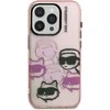 Karl Lagerfeld IML Multi K&CH Heads dėklas Apple iPhone 15 Pro Max rožinės spalvos