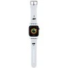 Karl Lagerfeld apyrankė KLAWLSLKCNH Apple Watch 42/44/45/49mm baltos spalvos apyrankė 3D Rubber Karl&Choupette