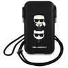 Karl Lagerfeld Torebka KLHCP12LOPHKCK6,7″ juodos spalvos kietas dėklas Saffiano Ikonik Karl&Choupette Head