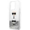Karl Lagerfeld KLHCP13LKICGLS Apple iPhone 13 Pro / 13 6,1″ sidabrinis kietas dėklas Liquid Glitter Karl&Cho