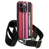 Dėklas Karl Lagerfeld KLHCP14LSTSTP Apple iPhone 14 Pro 6,1″ hardcase rožinės spalvos Color Stripes Strap