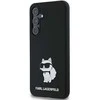 Originalus Karl Lagerfeld kietas silikoninis dėklas su metaliniu smeigtuku KLHCSA35SMHCNPK, skirtas Samsung Galaxy A35, juodas