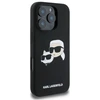 Karl Lagerfeld KLHMP16XSKCHPPLK Apple iPhone 16 Pro Max 6.9″ juodos spalvos kietas dėklas Silicone Double Heads Pr