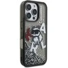 Karl Lagerfeld Liquid Glitter Scattered Choupette dėklas Apple iPhone 16 Pro Max juodos spalvos