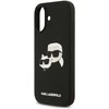 Karl Lagerfeld Liquid Silicone Double Heads MagSafe dėklas skirtas Apple iPhone 17 juodos spalvos