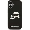 Karl Lagerfeld Liquid Silicone Double Heads MagSafe dėklas skirtas Apple iPhone 17 juodos spalvos