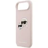Karl Lagerfeld Liquid Silicone Double Heads MagSafe dėklas skirtas Apple iPhone 17 Air rožinės spalvos
