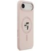 Karl Lagerfeld Liquid Silicone Karl and Choupette MagSafe dėklas skirtas Apple iPhone 17 Air rožinės spalvos