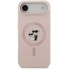 Karl Lagerfeld Liquid Silicone Karl and Choupette MagSafe dėklas skirtas Apple iPhone 17 Air rožinės spalvos