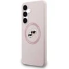 Dėklas Karl Lagerfeld Silicone Karl&Choupette Heads MagSafe skirtas Samsung Galaxy S25 FE rožinės spalvos