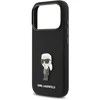 Karl Lagerfeld Liquid Silicone Metal Ikonik dėklas skirtas Apple iPhone 17 Pro juodos spalvos