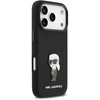 Karl Lagerfeld Liquid Silicone Metal Ikonik dėklas skirtas Apple iPhone 17 Pro juodos spalvos