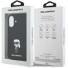 Karl Lagerfeld Liquid Silicone Metal Ikonik dėklas skirtas Apple iPhone 17 juodos spalvos