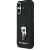 Karl Lagerfeld Liquid Silicone Metal Ikonik dėklas skirtas Apple iPhone 17 juodos spalvos