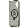 Karl Lagerfeld Ringstand Karl and Choupette MagSafe Apple iPhone 16 dėklas telefonui juodos spalvos