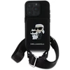 Karl Lagerfeld Saffiano Crossbody Strap Karl and Choupette Apple iPhone 16 Pro Max dėklas telefonui juodos spalvos