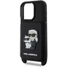 Karl Lagerfeld Saffiano Crossbody Strap Karl and Choupette Apple iPhone 16 Pro Max dėklas telefonui juodos spalvos