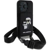 Karl Lagerfeld Saffiano Crossbody Strap Karl and Choupette Apple iPhone 16 Pro Max dėklas telefonui juodos spalvos