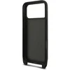 Karl Lagerfeld Saffiano Crossbody Strap Metal Karl and Choupette dėklas skirtas Apple iPhone 17 Pro juodos spalvos