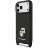 Karl Lagerfeld Saffiano Crossbody Strap Metal Karl and Choupette dėklas skirtas Apple iPhone 17 Pro Max juodos spalvos
