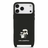 Karl Lagerfeld Saffiano Crossbody Strap Karl and Choupette dėklas iPhone 18 Pro Max, juodas