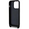 Karl Lagerfeld Saffiano Crossbody Strap Metal Karl and Choupette dėklas telefonui Apple iPhone 15 Pro juodos spalvos