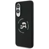 Dėklas Karl Lagerfeld Silicone Double Heads And Circle MagSafe Samsung Galaxy S25 Edge juodos spalvos