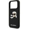 Karl Lagerfeld Liquid Silicone Double Heads MagSafe dėklas skirtas Apple iPhone 17 Pro juodos spalvos