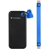Kietasis diskas Dysk Zewnętrzny Verbatim Pocket SSD 256GB USB-C 3.2 gen.2 juoda-mėlyna 32416