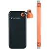 Kietasis diskas Dysk Zewnętrzny Verbatim Pocket SSD 256GB USB-C 3.2 gen.2 juoda-oranžinė 32418