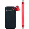 Kietasis diskas Dysk Zewnętrzny Verbatim Pocket SSD 512GB - Pakabutis do kluczy su kablem USB-C 3.2 gen.2 juodai-raudonas 32284