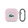 Lacoste Liquid Silicone Croc Logo dėklas skirtas Apple AirPods 4 rožinės spalvos