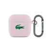 Lacoste Liquid Silicone Croc Logo dėklas skirtas Apple AirPods 4 rožinės spalvos
