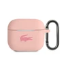 Lacoste Liquid Silicone Glossy Printing Logo dėklas skirtas Apple AirPods 3 rožinės spalvos