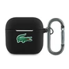 Lacoste Liquid Silicone Croc Logo dėklas skirtas Apple AirPods 4 juodos spalvos